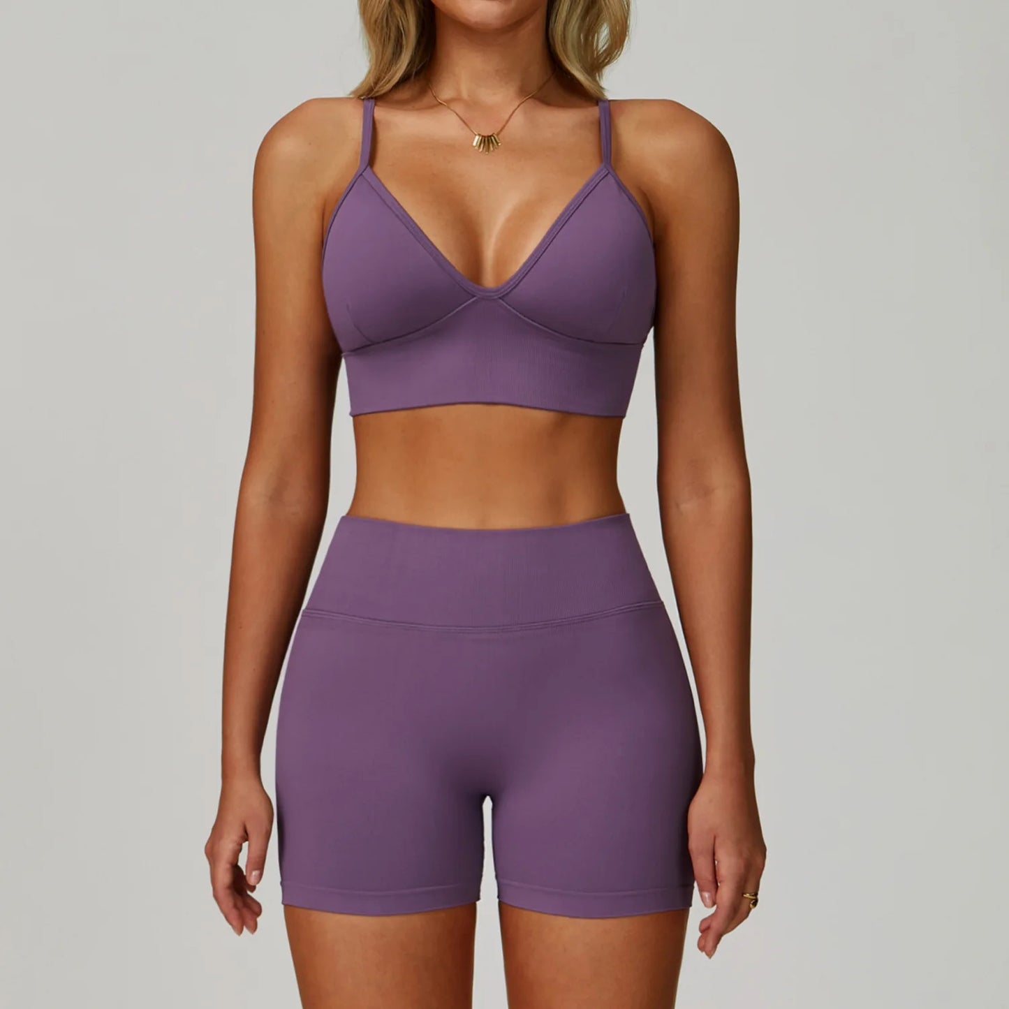 Women's Yoga Set - 2/3 Piece Gym Apparel, High Waist Leggings and Sports Bra for Fitness and Workout