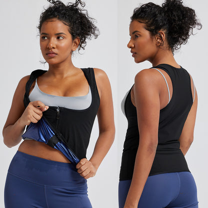 Women Sauna Sweat Suits Weight Loss Workout Vest Waist Trainer Shirt Shapewear
