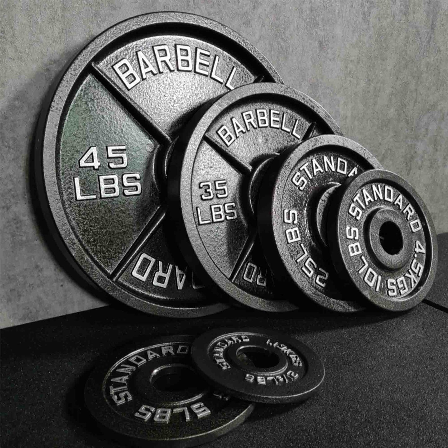 2'' Old School Single-Sided Black Iron Weight Plates (240 LB)