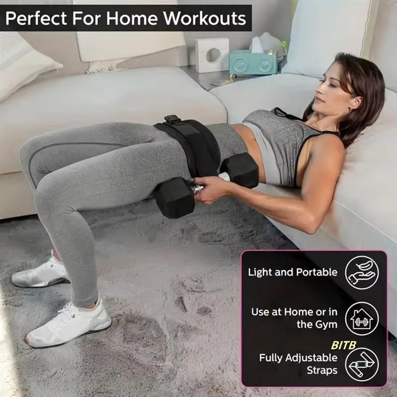 Adjustable Hip Thrust Belt for Glute Training - Home Workout Equipment for Dumbbells and Fitness Accessories