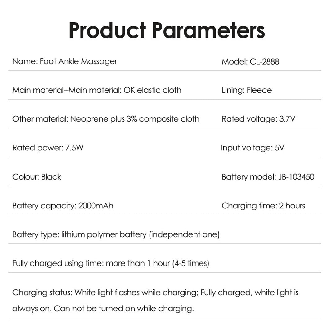 Cordless Electric Heating Foot Ankle Massager with Hot Compress & Heat Vibration