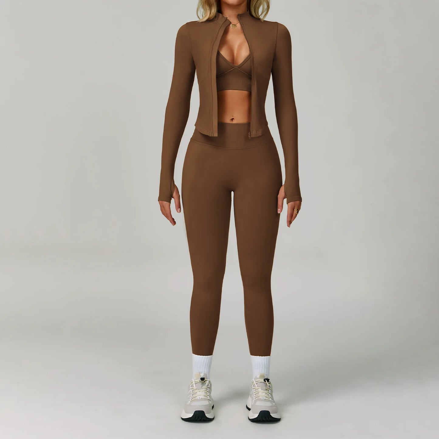 Women's Yoga Set - 2/3 Piece Gym Apparel, High Waist Leggings and Sports Bra for Fitness and Workout