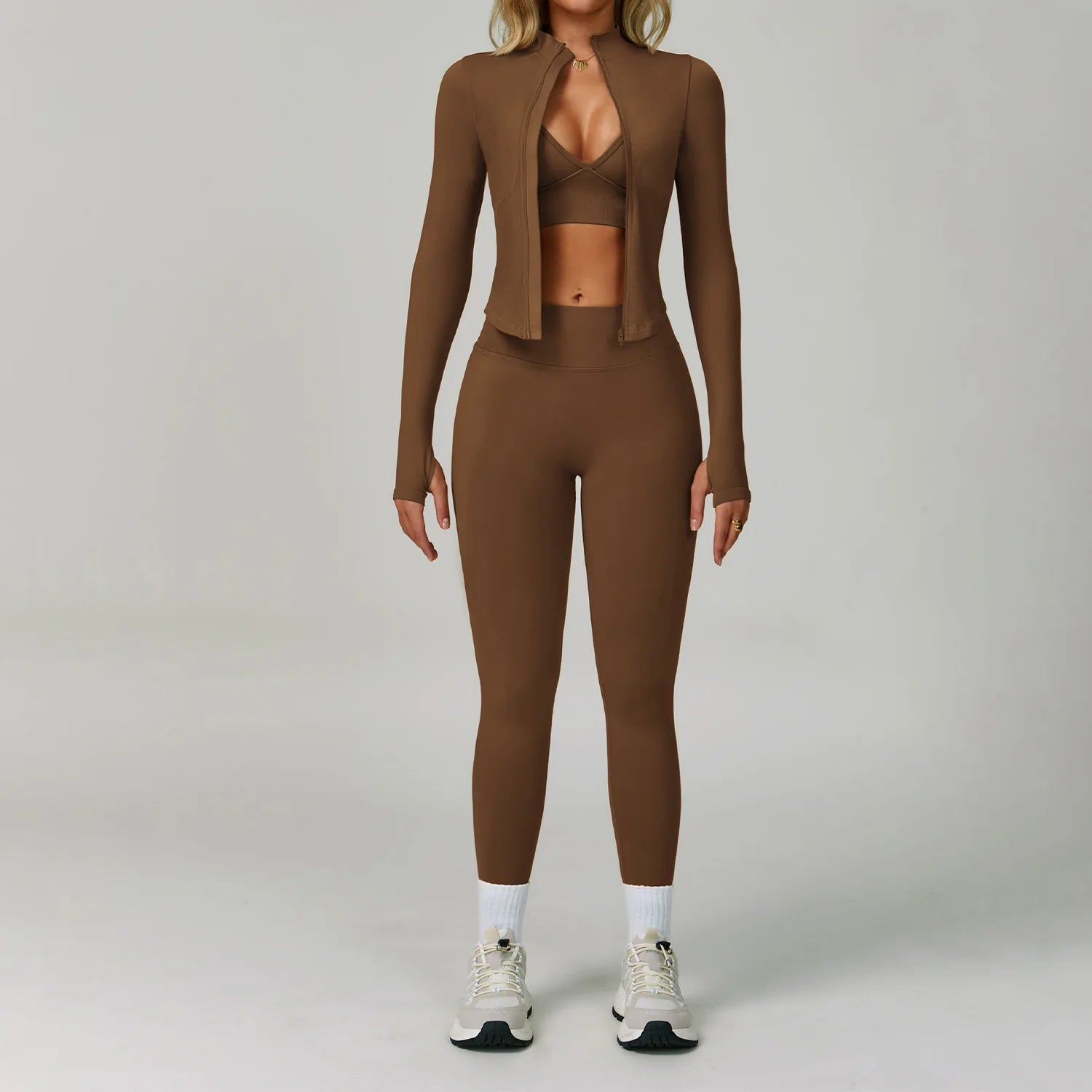 Women's Yoga Set - 2/3 Piece Gym Apparel, High Waist Leggings and Sports Bra for Fitness and Workout