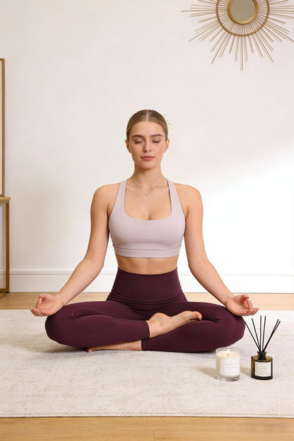 Workout Sets for Women 2 Pieces Seamless Yoga Legging Removable Bra Padding