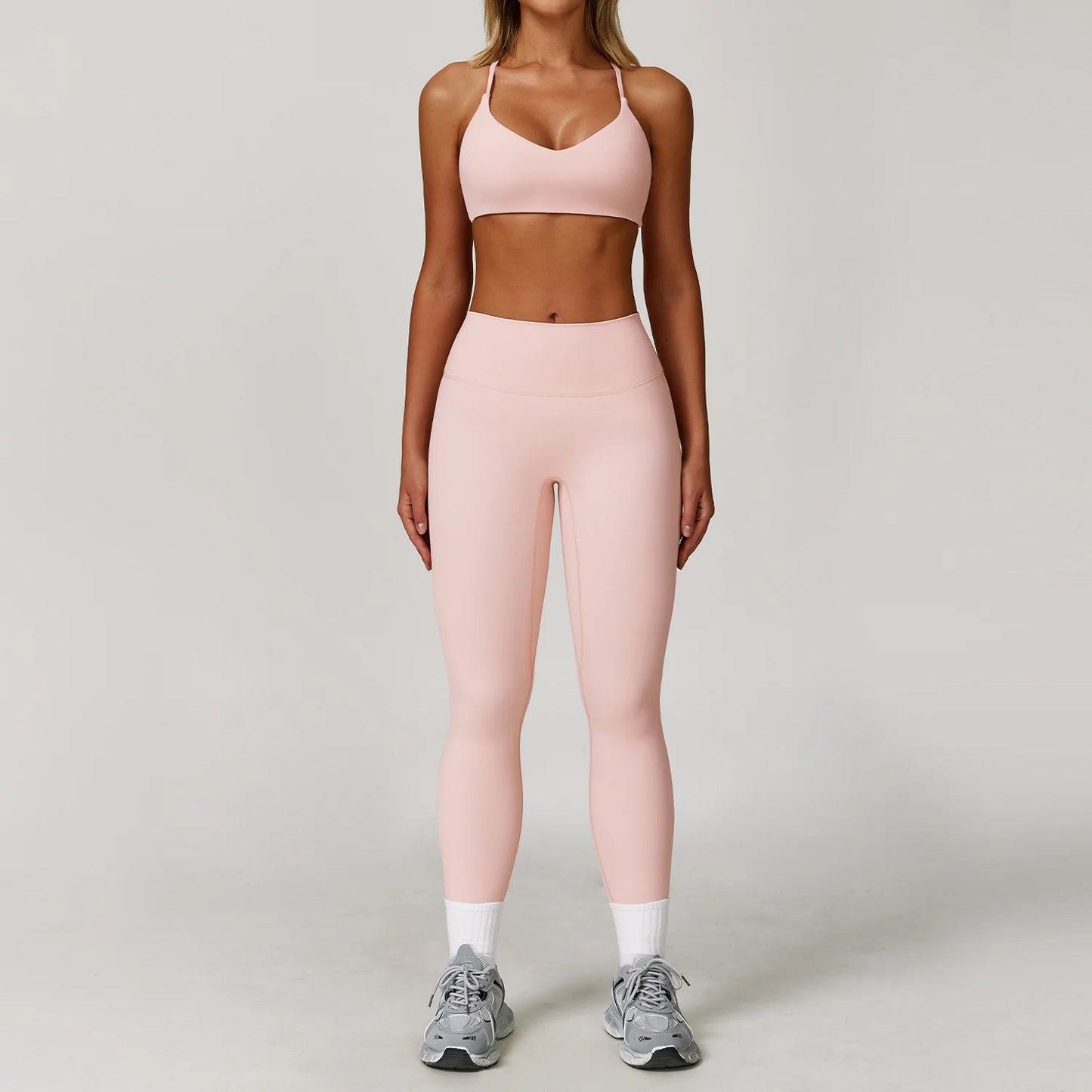 Women's 2/3 Piece Yoga Suit and Gym Set - Long Sleeve Sports Bra and Athletic Wear for Running and Workouts