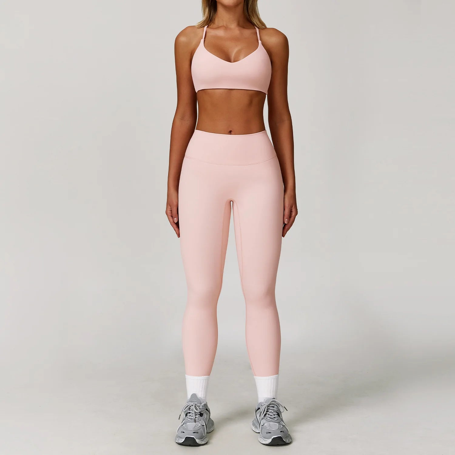 Women's 2/3 Piece Yoga Suit and Gym Set - Long Sleeve Sports Bra and Athletic Wear for Running and Workouts