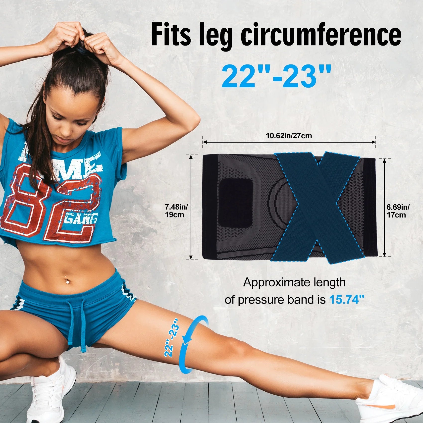 Huryfox 2 Pack Knee Brace, 1 Pair Compression Knee Sleeves for Women & Men, Breathable Joint Pain Relief Knee Support (Gray XXL)