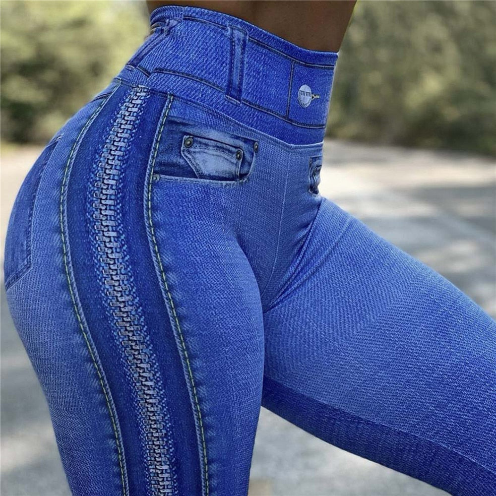 3D Ripped Jeans Print Leggings