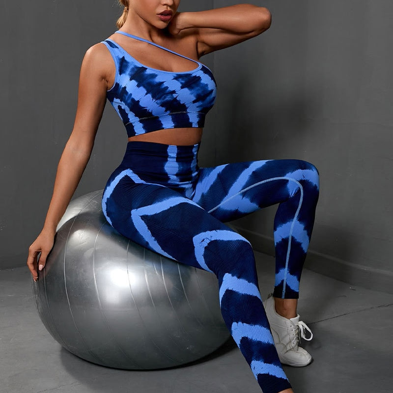 CHRLEISURE Two Piece Set Seamless Sportswear Fitness Clothing Gym