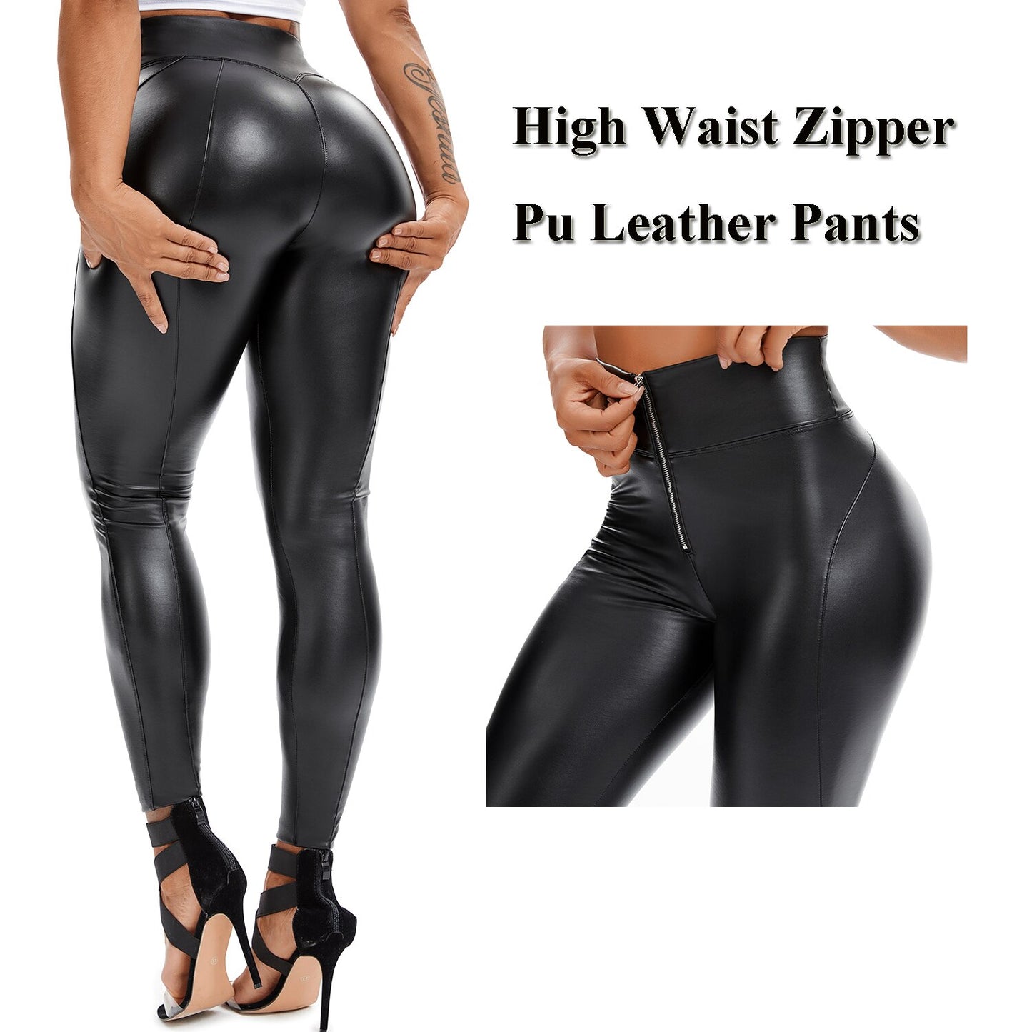 High Waist Leather Leggings