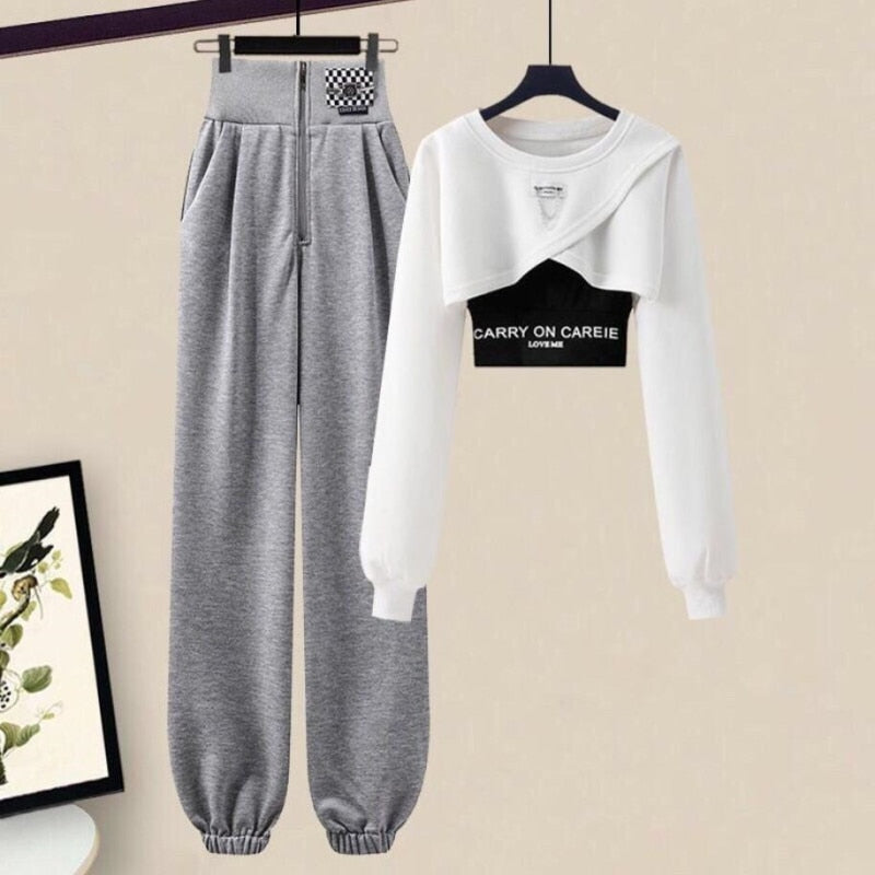 Elegant Korean Tracksuit Set