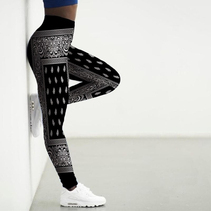 3D Bandana Print Yoga Leggings